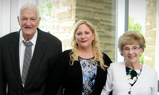 Kim Dunbar photographed with members of the Alfred P. Sloan Foundation